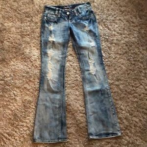 Junior’s distressed flare leg Jeans